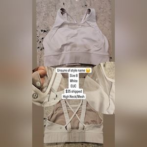 Lululemon 🍋 White High Neck Bra-Size 8